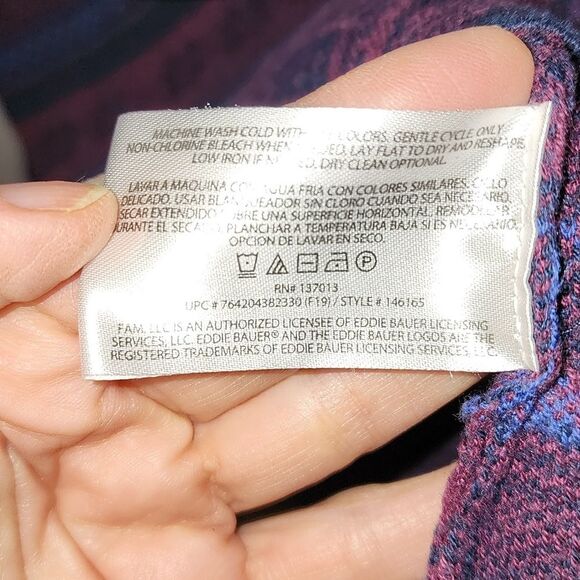 vntge Eddie Bauer men knitted fair isle 1/2 zip navy maroon sweater sz XL y2k - Picture 8 of 16